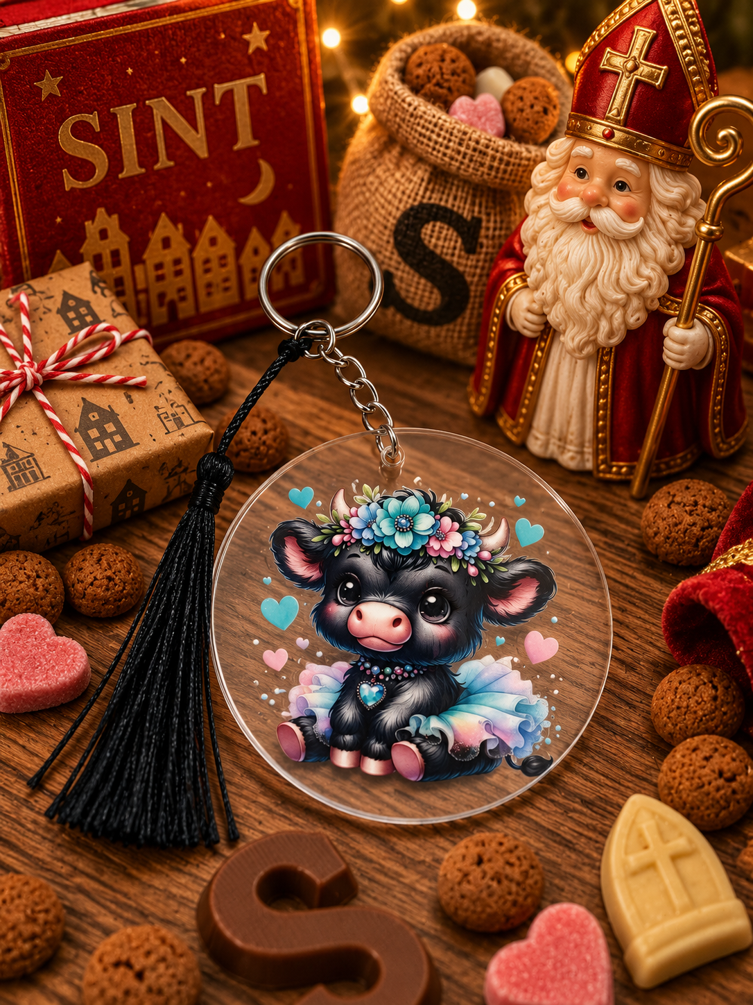 Sleutel hanger met wrap stickers