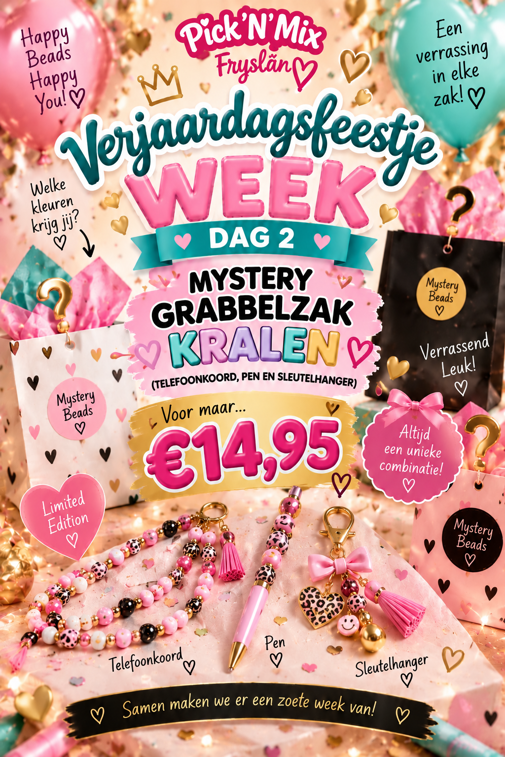 VERJAARDAGS mystery grabbelzak kralen