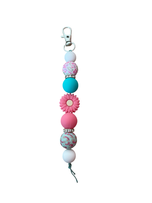 Tassenhanger bloem roze
