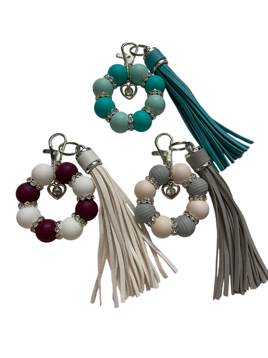 Tassenhanger deluxe met bedel (zilver)