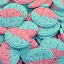 (98) Bubs ovaal raspberry/blueberry